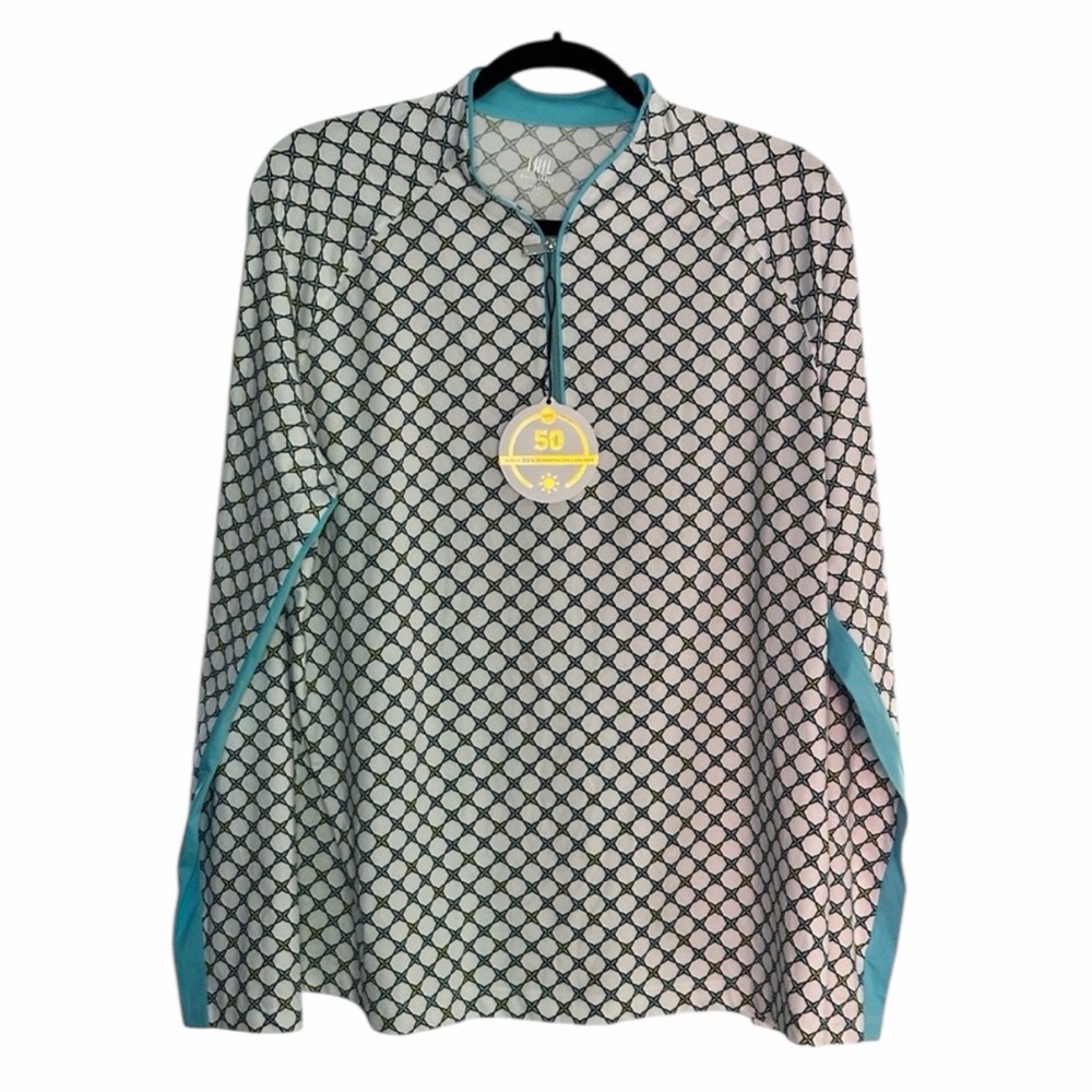 TAIL Long Sleeve Half Zip Print Top Woman’s Size XXL NWT PTP 24”